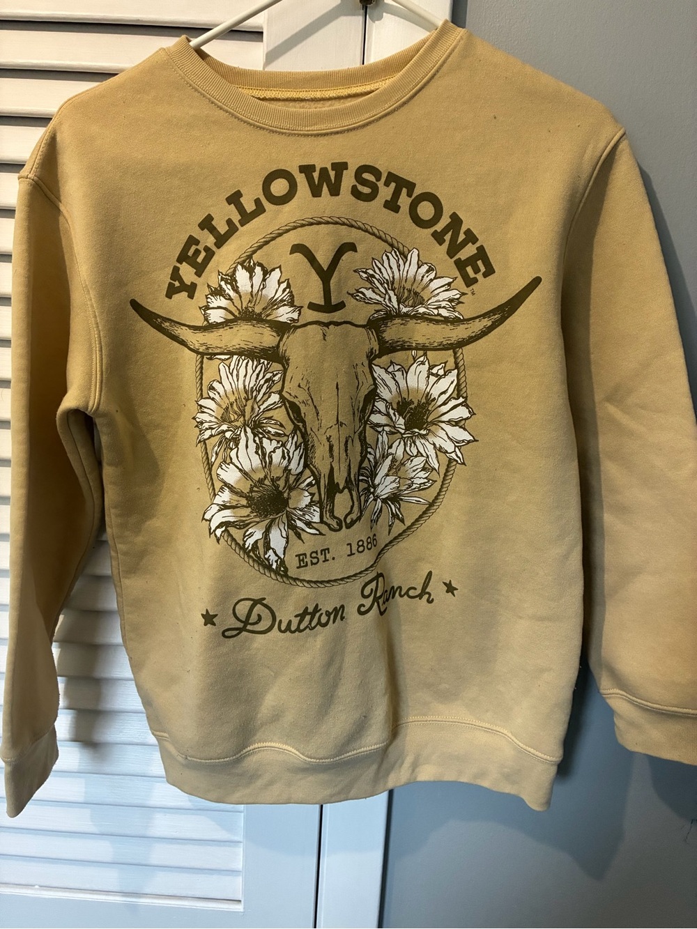 Yellowstone Dutton Ranch Women’s Crewneck Sweatshirt - Mustard